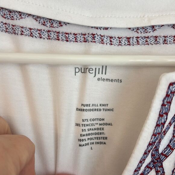 J. Jill elements Women pure jill knit embroidered tunic stretchy beach vacation - Picture 7 of 12